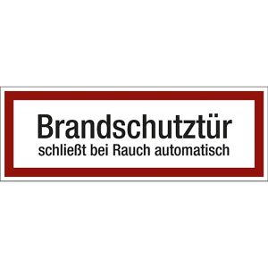 kaiserkraft Brandschutzkennzeichen für die Feuerwehr, Brandschutztür schließt bei Rauch automatisch, VE 10 Stk, Kunststoff, LxH 297 x 105 mm