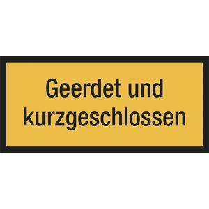 kaiserkraft Kombischilder mit Text für Warnkennzeichen, Geerdet und kurzgeschlossen, VE 10 Stk, Kunststoff, LxH 200 x 100 mm