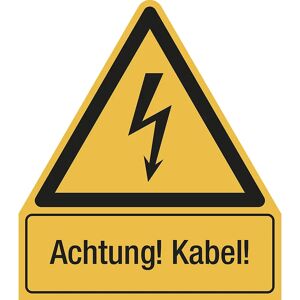 kaiserkraft Kombischilder mit Text für Warnkennzeichen, Achtung! Kabel!, dreieckig, VE 10 Stk, Kunststoff, LxH 210 x 240 mm