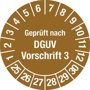 kaiserkraft Geprüft nach DGUV, Dokumentenfolie, Ø 20 mm, 25 - 30, braun