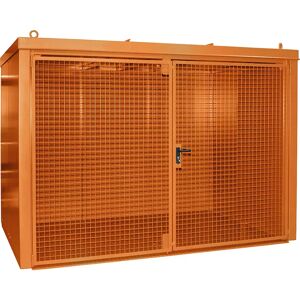 eurokraft pro Gasflaschencontainer, feuerbeständig, für 60 Flaschen mit Ø 230 mm, orange