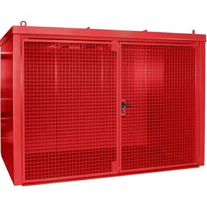 eurokraft pro Gasflaschencontainer, feuerbeständig, für 60 Flaschen mit Ø 230 mm, rot