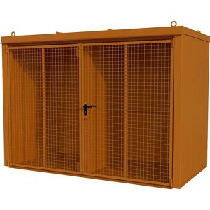 eurokraft pro Gasflaschencontainer mit Trennwand, feuerbeständig, für 60 Flaschen mit Ø 230 mm, orange