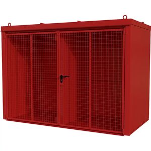 eurokraft pro Gasflaschencontainer mit Trennwand, feuerbeständig, für 60 Flaschen mit Ø 230 mm, rot