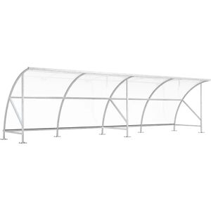 kaiserkraft Fahrradüberdachung, aus Polycarbonat, BxT 8250 x 2100 mm, silber