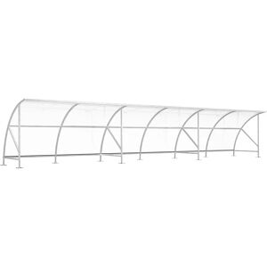 kaiserkraft Fahrradüberdachung, aus Polycarbonat, BxT 12350 x 2100 mm, silber