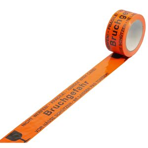 eurokraft basic Warnband, mit verschiedenen Aufdrucken, VE 36 Rollen, Aufdruck ''Bruchgefahr'', Bandbreite 50 mm