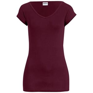 PULSIVA Damenshirt Double-V; Kleidergrösse XL; bordeaux; 2 Stück / Packung