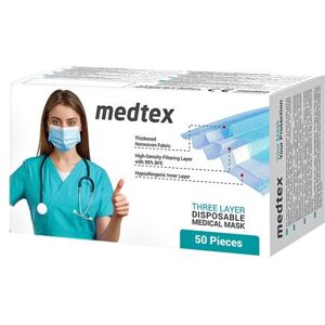 MedTex Medizinische Einweg Maske Typ IIR EN14683 (50 Stück)