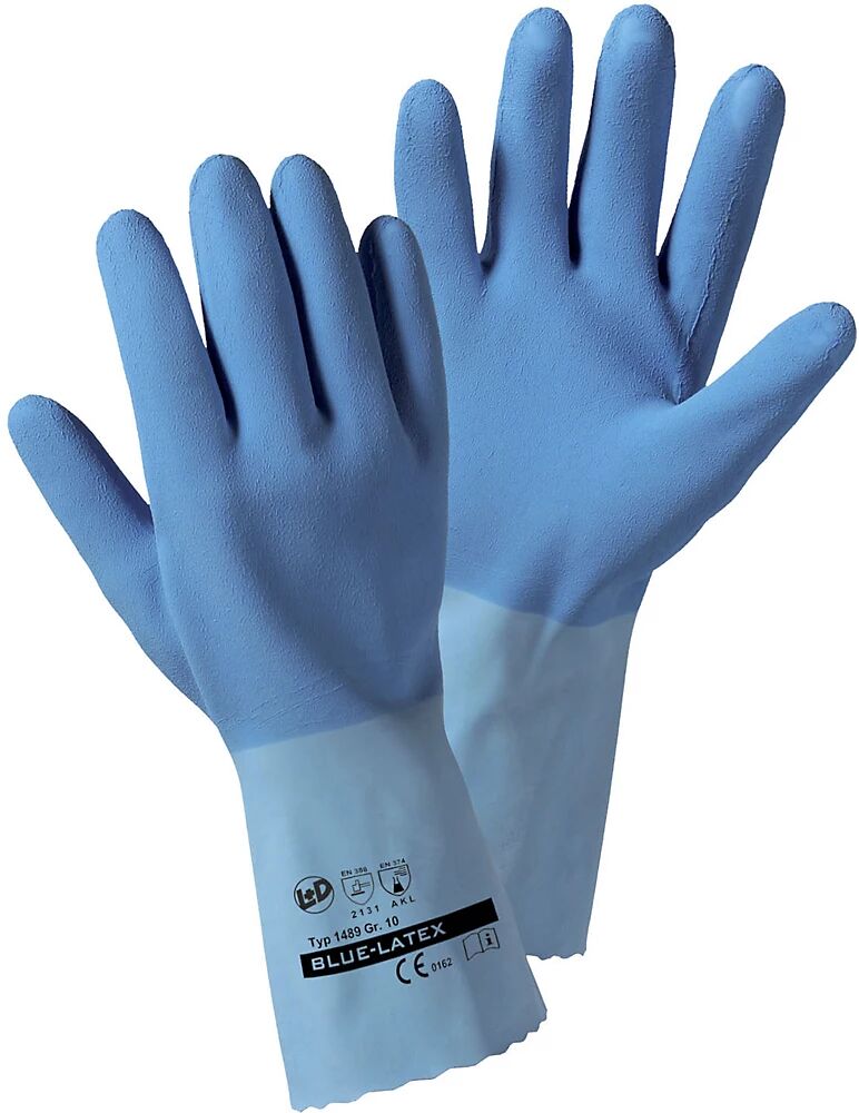 Leipold+Döhle Handschuhe BLUE-LATEX blau, VE 12 Paar Größe 10 (XL)