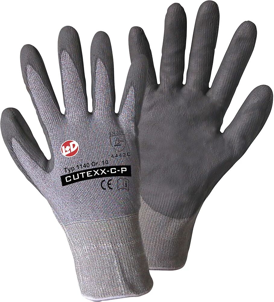 Leipold+Döhle Handschuhe CUTEXX-C-P grau, VE 12 Paar Größe 10 (XL)