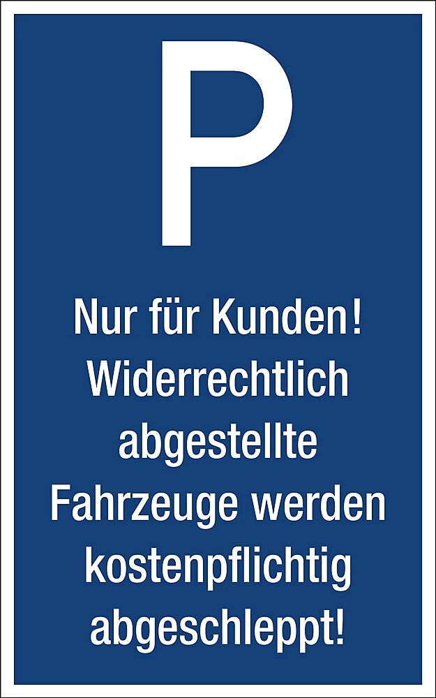 Parkplatzkennzeichen, Kunststoff P / Nur für Kunden! LxH 250 x 400 mm