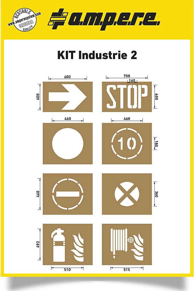 a.m.p.e.r.e Schablonenset Industrie 2 8 diverse Schablonen, Karton