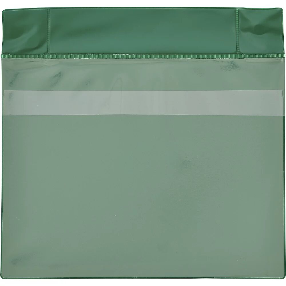 Magnettaschen Neodym Querformat, mit Regenschutzklappe, VE 25 Stk grün, DIN A4, ab 1 VE