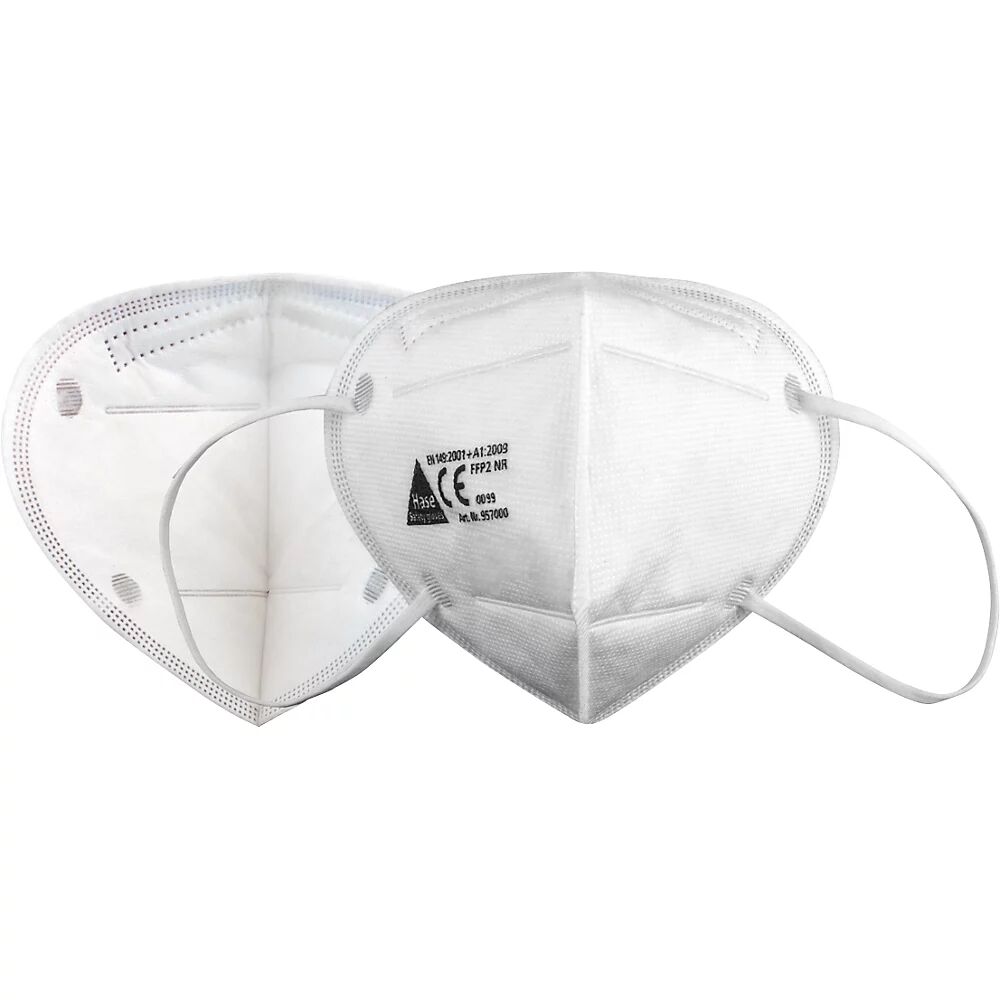 Faltbare Atemschutzmaske FFP2 NR ohne Ventil weiß, VE 100 Stk