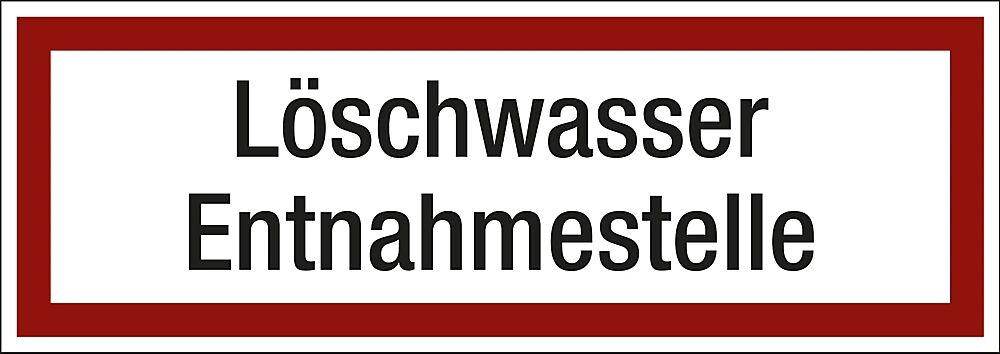 Brandschutzkennzeichen für die Feuerwehr Löschwasser Entnahmestelle, VE 10 Stk Folie, LxH 297 x 105 mm