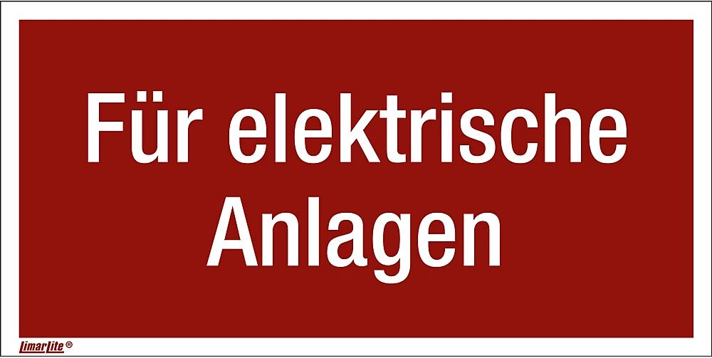 Kombizusatzschilder mit Text für Brandschutzzeichen Für elektrische Anlagen, VE 10 Stk LxH 150 x 75 mm