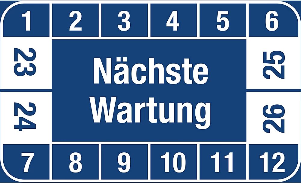 Nächste Wartung LxH 40 x 25 mm, VE 10 Stk blau, 23 - 26