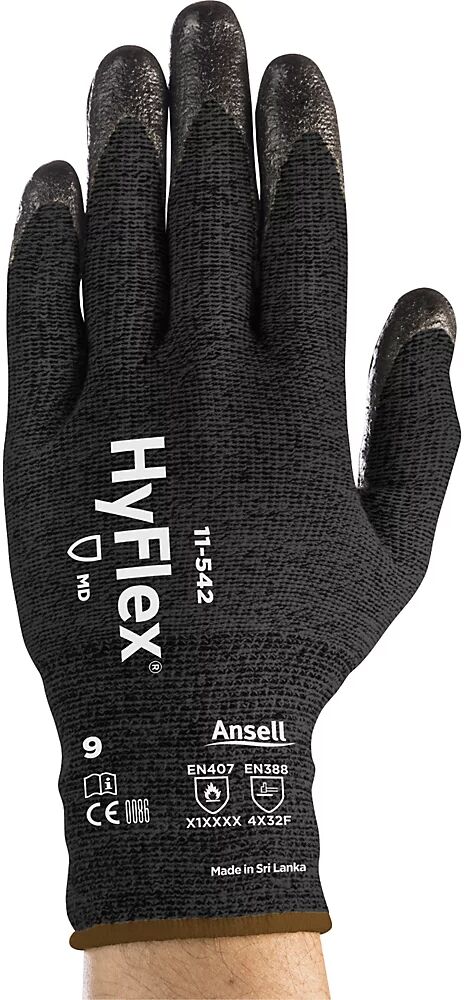 Ansell Arbeitshandschuh HyFlex® 11-542 schwarz, 1 Paar Größe 8