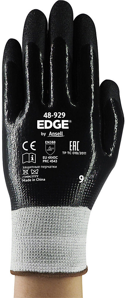 Ansell Arbeitshandschuh EDGE® 48-929 schwarz, VE 12 Paar Größe 8