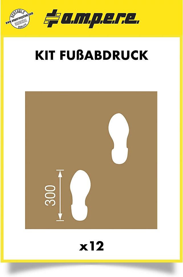 a.m.p.e.r.e Schablonenset Fußabdruck 12 Schablonen, Karton