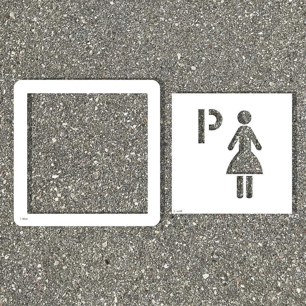 Bodenschablone Frauenparkplatz Kunststoff