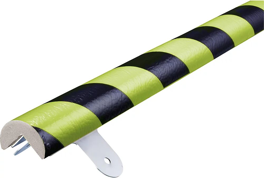 SHG Knuffi® Eckschutz mit Montageschiene Typ A, 1-m-Stück schwarz / fluoreszierend