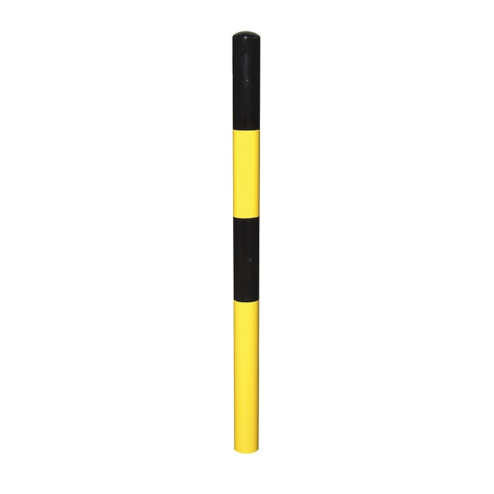 Sperrpfosten zum Einbetonieren, Ø 60 mm schwarz-gelb lackiert, 1 Öse