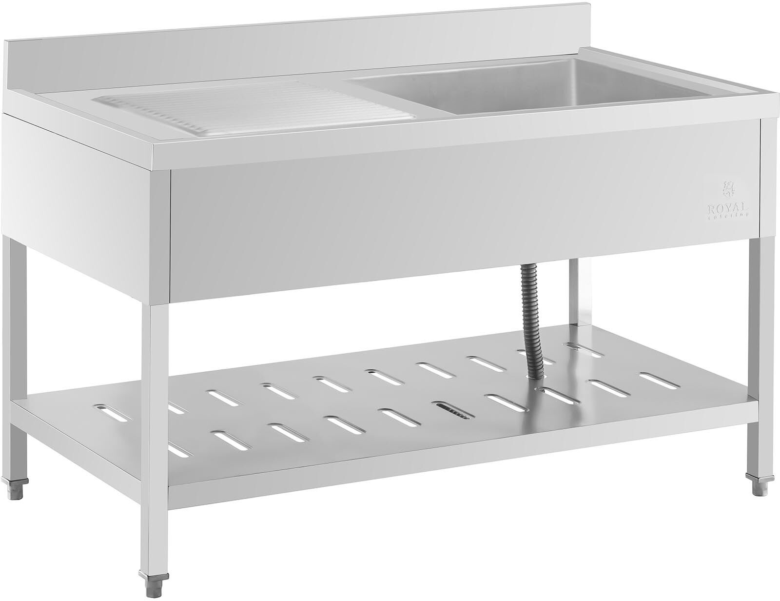 Royal Catering Spültisch - 1 Becken - Royal Catering - Edelstahl - 140 x 70 cm