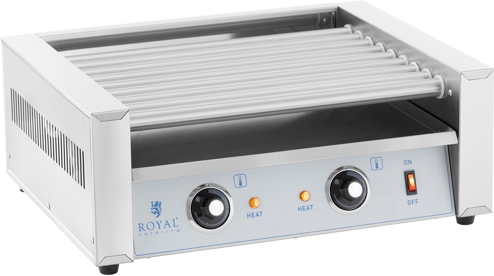 Royal Catering Hot Dog Grill - 9 Rollen - Royal Catering - Edelstahl