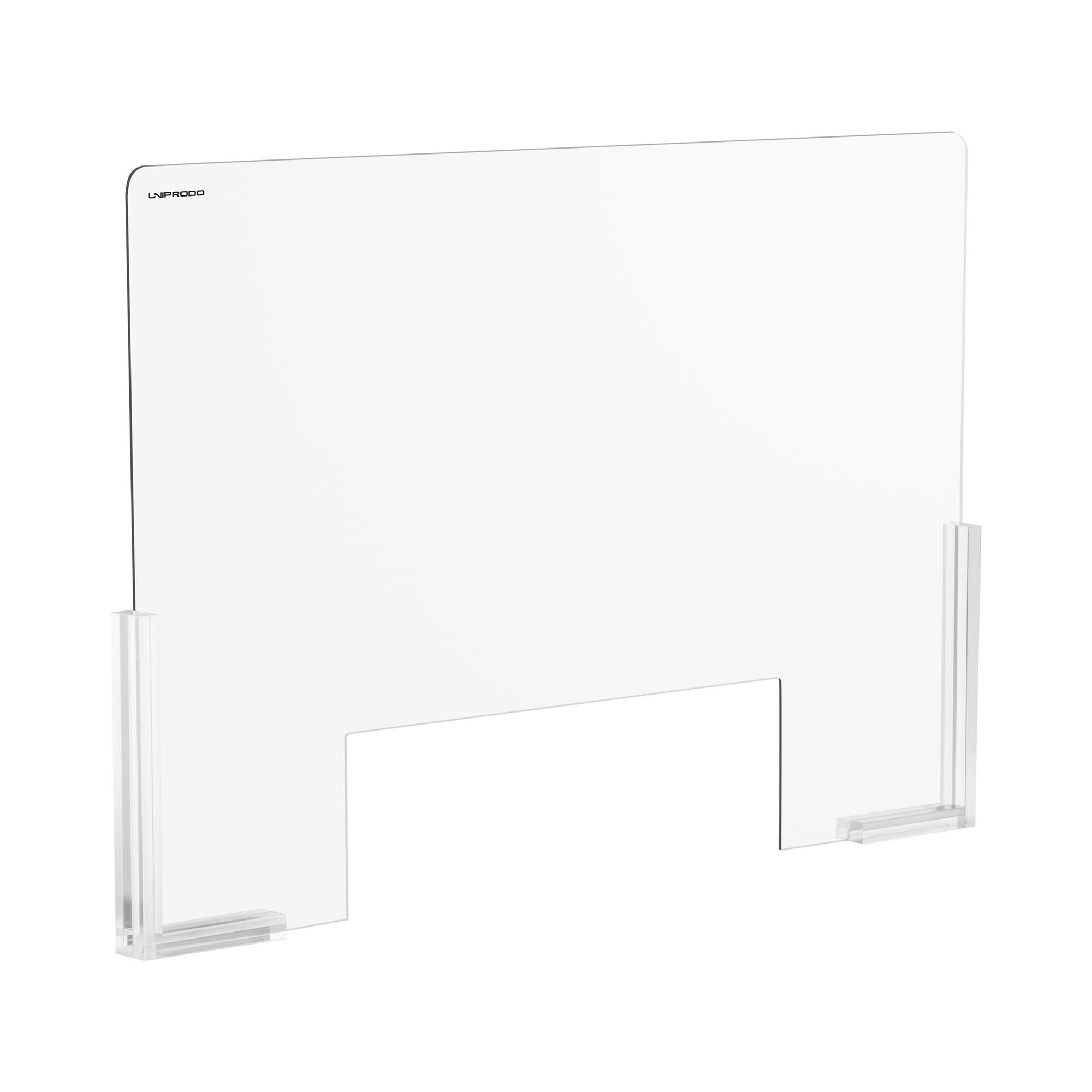 Uniprodo Ochranná přepážka - 95 x 65 cm - akrylátové sklo - výdejové okénko 38 x 25 cm UNI-PPG03