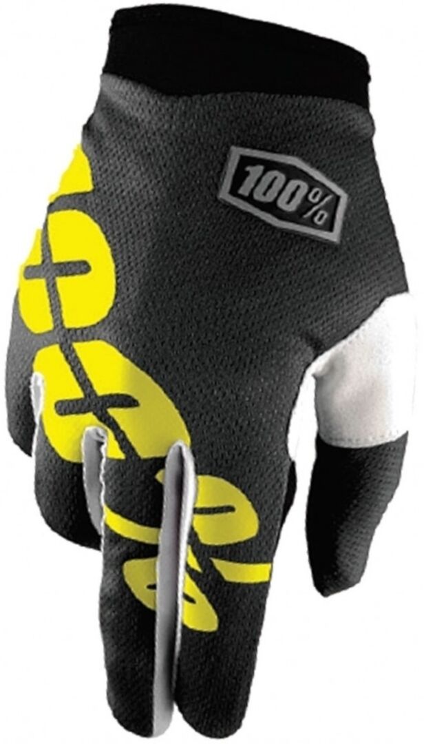 100% iTrack Motokrosové rukavice 2XL Černá Bílá žlutá