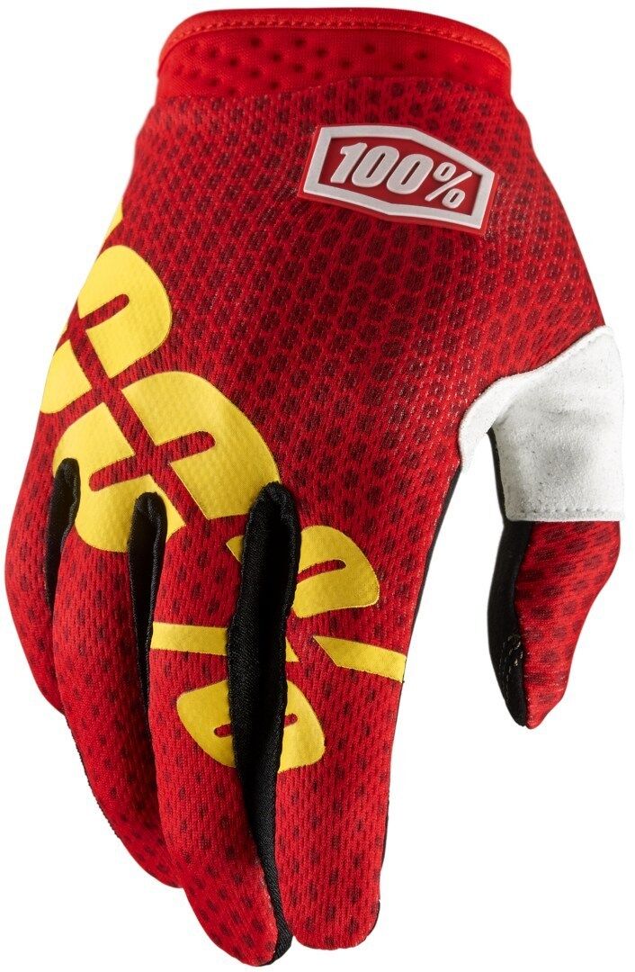 100% iTrack Dot Motokrosové rukavice L červená žlutá