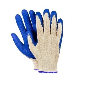 1-PACK 20x Arbeitshandschuhe Montagehandschuhe Baumwolle Latex Größe L-9 blau 10 Paar