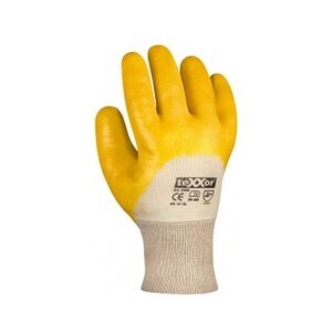 12 Paar Texxor Nitril-Handschuhe, `STRICKBUND` Arbeitshandschuhe Nitrilhandschuhe Gelb - Größe 8 (M)