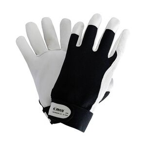 Cimco Worker 2.0 schwarz/weiß 141246 Nappaleder Arbeitshandschuh Größe (Handschuhe): 10, XL EN 388