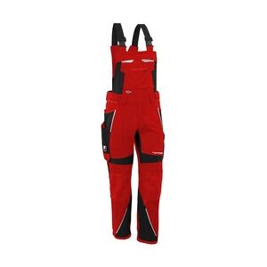 QUALITEX HIGH QUALITY WORKWEAR Qualitex Arbeitshose 'IRON'' in rot/schwarz, Größe: 21 - moderne Latzhose - funktionaler Blaumann