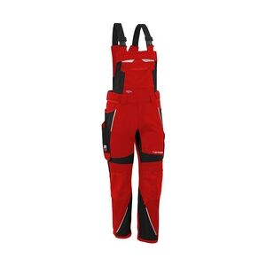 QUALITEX HIGH QUALITY WORKWEAR Qualitex Arbeitshose 'IRON'' in rot/schwarz, Größe: 28 - moderne Latzhose - funktionaler Blaumann