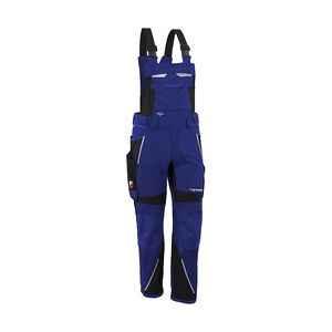 QUALITEX HIGH QUALITY WORKWEAR Qualitex Arbeitshose 'IRON'' in kornblau/schwarz, Größe: 114 - moderne Latzhose - funktionaler Blaumann