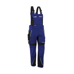 QUALITEX HIGH QUALITY WORKWEAR Qualitex Arbeitshose 'IRON'' in kornblau/schwarz, Größe: 106 - moderne Latzhose - funktionaler Blaumann