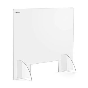 Uniprodo Spuckschutz - 95 x 80 cm - Acrylglas - Durchreiche 45 x 15 cm