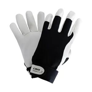 Cimco Worker 2.0 schwarz/weiß 141247 Nappaleder Arbeitshandschuh Größe (Handschuhe): 11, XXL EN 388