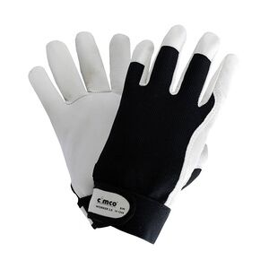 Cimco Worker 2.0 schwarz/weiß 141245 Nappaleder Arbeitshandschuh Größe (Handschuhe): 9, L EN 388  1
