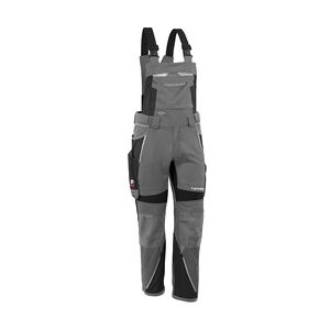 QUALITEX HIGH QUALITY WORKWEAR Qualitex Arbeitshose 'IRON'' in grau/schwarz, Größe: 42 - moderne Latzhose - funktionaler Blaumann