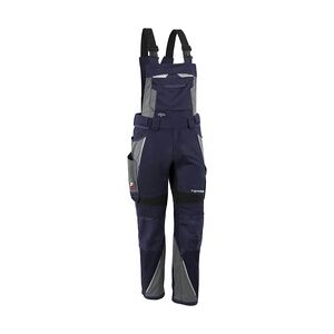 QUALITEX HIGH QUALITY WORKWEAR Qualitex Arbeitshose 'IRON'' in marine/grau, Größe: 106 - moderne Latzhose - funktionaler Blaumann