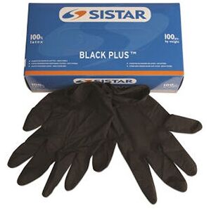 Sistar - 551.2755.L black plus Wegwerfbare Latex-Handschuhe black grösse l