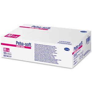 Paul Hartmann AG Peha-soft® nitrile white powderfree Einmalhandschuhe, Untersuchungshandschuhe aus Nitrilkautschuk, puder- und latexfrei, Farbe: weiß, 1 Packung = 100 Stück, Größe S (6,5 - 7,0)