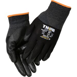 ABENA® Nitrilhandschuhe Thor Flex Vinter, gefüttert, schwarz, Handschuh ideal geeignet für Leicht- und Bauindustrie, 1 Packung = 12 Paar, Größe 11