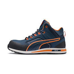 Puma Sicherheitsschuhe Crosstwist Mid S3 HRO SRC Für Herren   Mit Aucun   Orange/Blau   Größe: 40