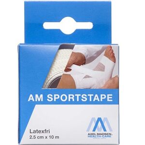 AM Sportstape Latexfri 2,5 cm x 10 m Medicinsk udstyr 1 stk Axel Madsen